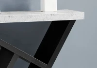 Monarch 36" Architectural Modern Cement-Look Top Angular Storage Base Accent Console Table - Black Finish(m-3)