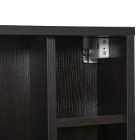 HOMCOM Wall Mounted Desk with Storage Shelves, Floating Desk with Foldable Tabletop, Space Saving Computer Writing Table, Coffee(m-16)