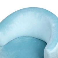 Qaba Velvet Kids Armchair Kids Furniture with Armrest, Plastic Legs - Blue(m-6)