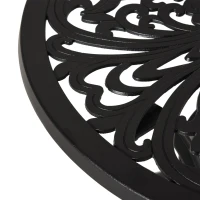 Outsunny Φ34" Outdoor Patio Garden Table with Unique Floral Design, Aluminum Material, & 1.75" Umbrella Hole(m-11)