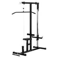 Soozier Power Rack Exercise Pulldown Weight Machine with 5 Adjustable Cable Positions for Strengthening Many Muscle Groups Home Gym, 41" x 47" x 71"(m-1)