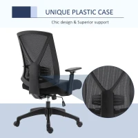 Vinsetto Ergonomic Mesh Office Chair with Lumbar Back Support, Swivel Rocking Computer Chair with Adjustable Height and Armrests for Home Office, Black(m-6)