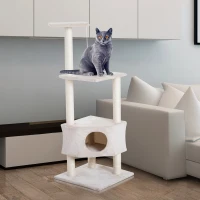 PawHut 51" Multi-Level Cat Tree with Hanging Toy(m-2)