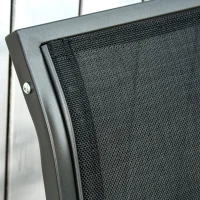 Outsunny 2-Piece Outdoor Glider Swing, Rocking Chair Set with Breathable Mesh Fabric, Sturdy Durable Frame, Curved Armrests, Supports Up to 264 lbs., for Backyard, Garden, Porch, Black(m-8)