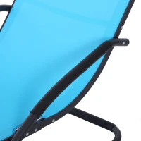 Outsunny Zero-Gravity Rocking Chair Garden Patio Lounger Seat Outdoor Indoor Texteline Recliner Backyard Aluminum Frame Rocker Blue(m-9)