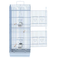 PawHut 36" Bird Cage Macaw Play House Cockatoo Parrot Finch Flight Cage 2 Doors Perch 4 Feeder Pet Supplies White(m-7)