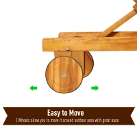 Outsunny Outdoor Texteline Chaise Lounger w/ Wheels(m-5)