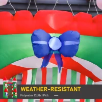 HOMCOM 11 ft LED Lit Inflatable Christmas Arch, Outdoor Holiday Light Yard Display with Santa Claus, Snowman, Reindeer, Gingerbread Man and Penguin(m-6)
