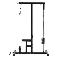 Soozier Power Rack Exercise Pulldown Weight Machine with 5 Adjustable Cable Positions for Strengthening Many Muscle Groups Home Gym, 41" x 47" x 71"(m-8)