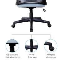 Vinsetto Ergonomic Gaming/Office Chair Height Adjustable Swivel Grey(m-5)