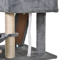 PawHut Cat Tree Tower with Sisal-Covered Scratching Posts and Ladders for Climbing and Playing(m-12)