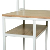 HOMCOM 94.5in Industrial Double Computer Desk with Hutch and Storage Shelves, Extra Long Two Person Home Office Desk, Writing Table Workstation for 2 People with CPU Stand, Oak Wood Grain(m-13)