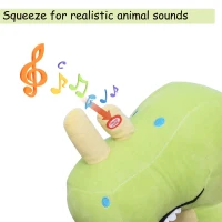 Qaba Kids Plush Rocking Horse Child Plush Ride On Toy Dinosaur Rocker with Realistic Sounds Green(m-4)