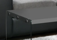 Monarch 44" Modern Tempered Glass Frame Accent Cocktail Coffee Table - Glossy Grey Finish(m-3)