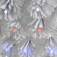 HOMCOM 4ft Fir Artificial Christmas Tree with Realistic Branches, 130 Multi-Color Fiber Optic LED Lights and 130 Tips, White(m-14)