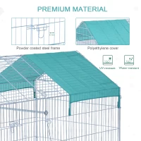 PawHut Outdoor Metal Kennel Enclosure for Small Animals Utilizable as Rabbit or Chicken Run, 87" x 41", Silver & Green(m-5)