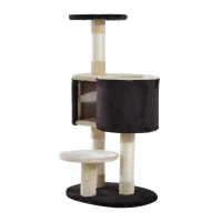 PawHut 39”H Cat Tree Scratching Post Condo Activity Center Kitten Climb Tower(m-8)