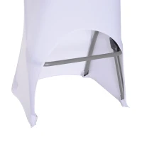 Outsunny 3pcs Garden Bar Table High Chair Set Folding Bistro Chat Set Metal Frame w/ Cover(m-10)