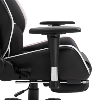 Vinsetto Executive Racing Chair Adjustable Padded Seat with Wheels Black/ White(m-10)