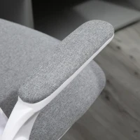 Vinsetto Linen-Touch Fabric Office Desk Chair Swivel Task Chair with Adjustable Lumbar Support, Height and Flip-up Padded Arms, Grey(m-15)