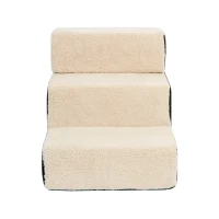 PawHut Easy Step Ultralight Portable Pet Stairs Soft for Cats and Dogs with Washable Cover 2&3 Steps in 1 Design(m-5)