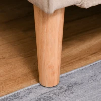 HOMCOM Modern 2-Seater Loveseat Button-Tufted Fabric Couch with Storage Chest, Cushions and Rubberwood Legs for Living Room, Light Brown(m-17)