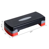Soozier 27" Aerobic Stepper Adjustable Workout Platform Fitness Step with Riser Training Exercise Home Gym 4” to 6”(m-3)