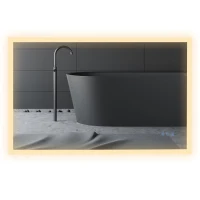 kleankin 24"x38" LED Bathroom Horizontal/Vertical Mirror with Defogging Function, and 3 Color White Temperatures(m-1)