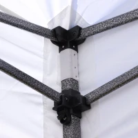 Outsunny 10' x 15' Pop Up Canopy Gazebo with 3-Level Adjustable Height, Wheeled Roller Bag, UV Fighting Roof, White(m-12)