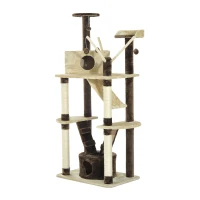 PawHut 71-inch Multilevel Condo Cat Tree Scratching House(m-2)
