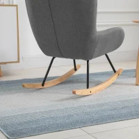 HOMCOM Modern Rocking Chair with Removable Lumbar Pillow Fabric Sofa Armchair with Thick Padding, Metal Frame, Wood Base for Living Room, Light Gray(m-15)