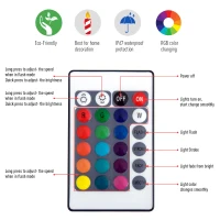 HOMCOM 16" RGB Waterproof Rechargeable Adjustable Color Changing Ball with Remote Control(m-6)