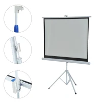 HOMCOM 100" Projection Screen 4:3 Ratio Manual Pull-down Foldable Adjustable(m-4)