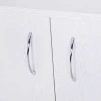 HOMCOM Microwaves Cart on Wheels with Storage Shelf and Cabinet White Oak Grain Color(m-10)