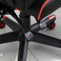 Vinsetto High Back Gaming Chair, PU Leather Racing Style Gamer Computer Chair with Retractable Footrest with Lumbar Support, Pillow and Adjustable Padded Armrests, Red(m-16)