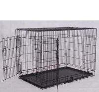 PawHut 36-inch Two Door Folding Metal Dog Crate Cage Kennel with Divider(m-1)