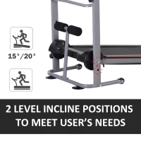 Soozier 2-in-1 Portable Manual Walking Treadmill Sit-up Station for Cardio Fitness Exercise(m-4)