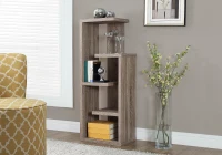 Monarch 48" Modern 5-Tier Open Concept Display Shelves Wood Grain-Look Bookcase - Dark Taupe Finish(m-2)