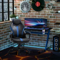 Vinsetto Racing Style Gaming Chair Ergonomic High Back Computer Office Chair PU Leather with 360° Swivel Rocking Adjustable Height Padded Armrest Blue(m-8)