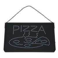 LED "Pizza" Sign - 2 Flash Patterns - Black Board/Colourful Bulbs(m-4)