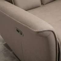 HOMCOM Modern Electronic Power Recliner with 360 Swivel Rotation, USB Charging Port and Footrest, Brown(m-17)