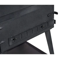 Outsunny Patio Pizza Oven Barbecue Grill Trolley Charcoal BBQ Patio Outdoor Garden Heating Heat Smoker(m-9)