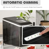 HOMCOM Portable Countertop Ice Maker Machine, 9 Cubes in 8 Minutes, Ice Machine for Freezer 27lbs/24H, Automatic Cleaning with Scoop and Basket for Kitchen Home Office Bar(m-5)