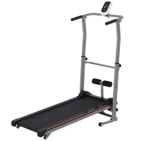 Soozier 2-in-1 Portable Manual Walking Treadmill Sit-up Station for Cardio Fitness Exercise(m-2)