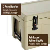 Outsunny 32 Quart Heavy Duty Ice Cooler Outdoor Insulated Rotomolded Cooling Box Portable Hunting Fishing Camping Performance Cooler(m-5)