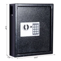 HOMCOM Electronic Steel Key Cabinet for 40 Key Storage Safe Box with Digital Lock Key Tags Included Black(m-3)