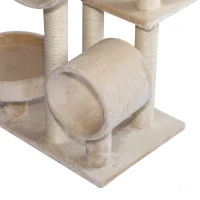 PawHut 41" Multi-Level Large Cat Tree Scratcher Perch Tunnel w/ Dangling Ball(m-6)