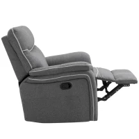 HOMCOM Manual Recliner Armchair with Thick Padded Headrest, Back and Footrest and Adjustable 150 Degree Angle, Grey(m-18)