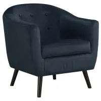 Monarch Tufted Mosaic Velvet Accent Barrel Tub Chair - Dark Blue(m-1)