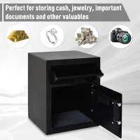 HOMCOM Digital Steel Locking Security Safe Box with Customizable Code Keypad, 2 Backup Emergency Keys, & Practical Design(m-6)